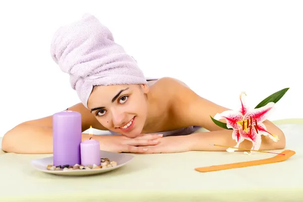 Kvinna på dagliga spa — Stockfoto