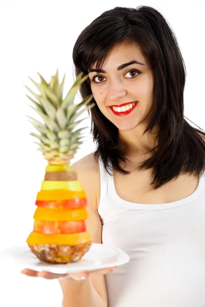 Toma ensalada de frutas. — Foto de Stock