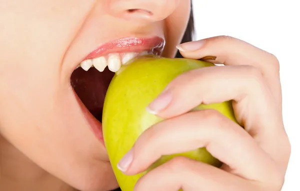 Gebeten groene appel — Stockfoto