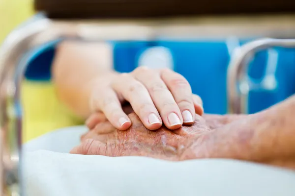 Care For Elderly in Wheelchair — Stock Photo, Image