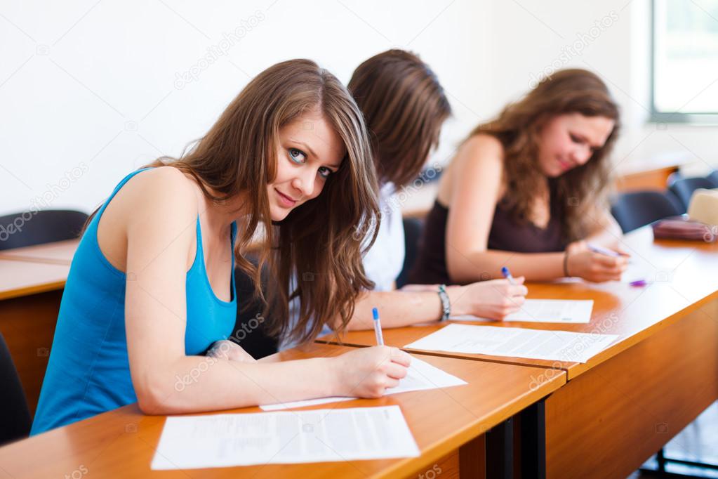 Beautiful Student During Test