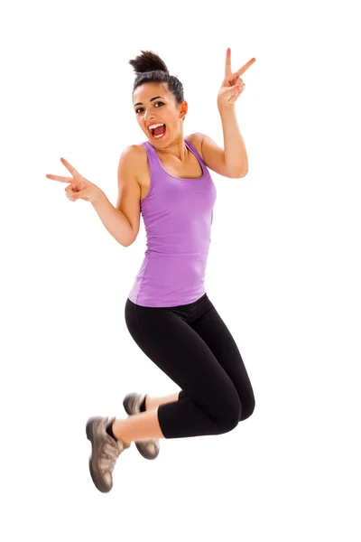 Fit excited young woman — Stock Photo, Image