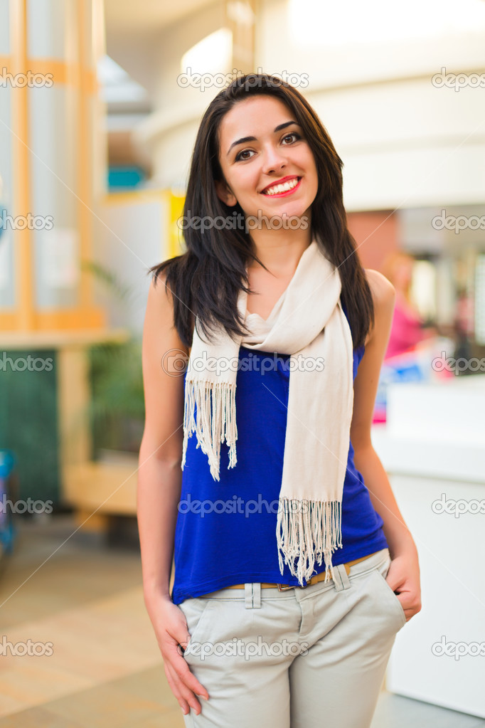 Pretty young lady in a mall