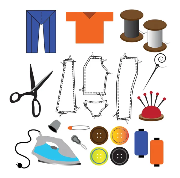 Colorful tailoring icons — Stock Photo, Image