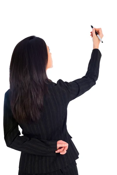 Woman writing on the wall — Stock Photo, Image