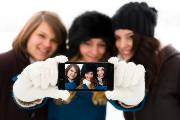 Girlfriends Selfies — Stock Photo, Image