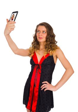 Using Mobile Phone for Self Portraits clipart