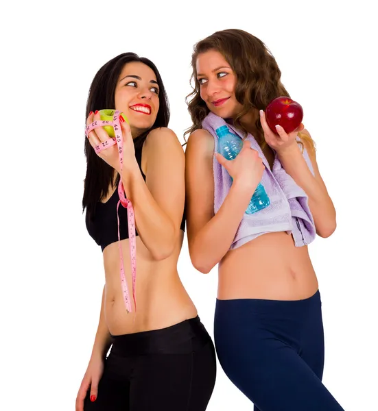 Mulheres felizes desfrutando de sua dieta — Fotografia de Stock