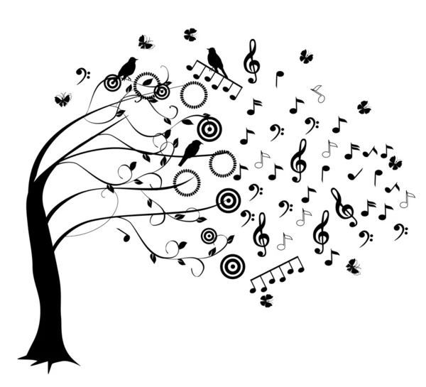 Árbol musical — Vector de stock