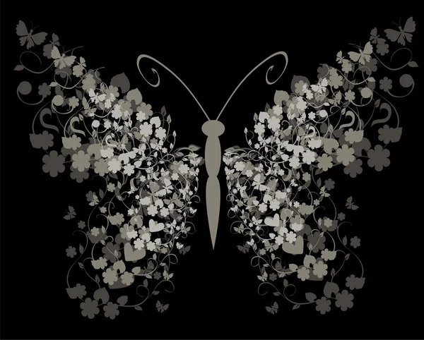 Mariposa vintage — Vector de stock