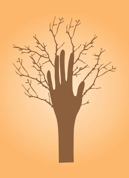 Hand Tree — Stock Vector