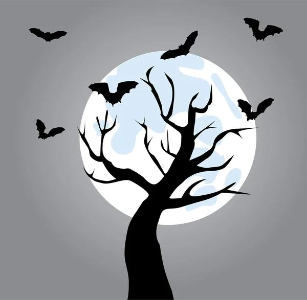 Tree with bats — Stock Vector