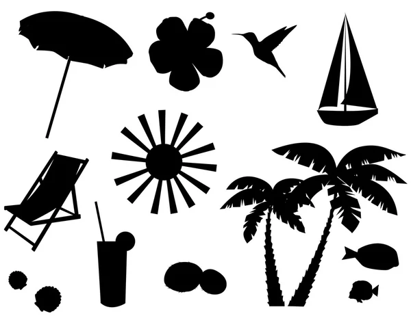 Icônes tropicales — Image vectorielle