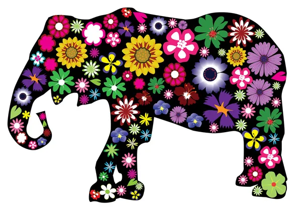 Floral ελέφαντας — Διανυσματικό Αρχείο