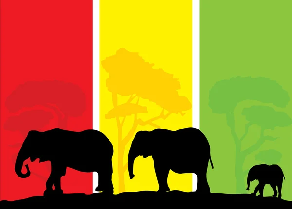 Elefanti — Vettoriale Stock