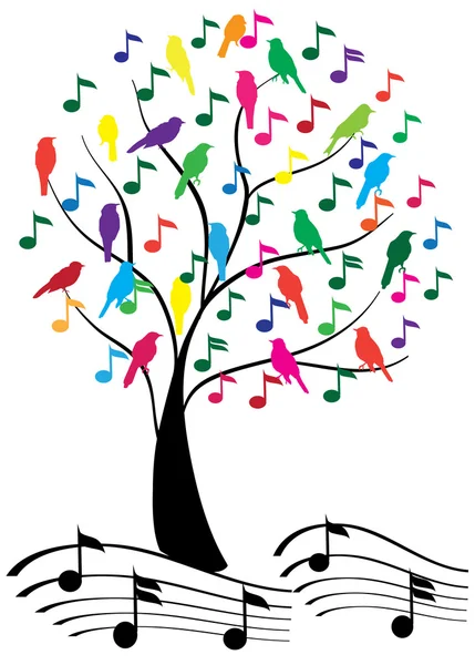 Arbre à musique — Image vectorielle