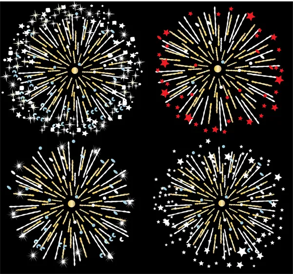 Fuegos artificiales — Vector de stock