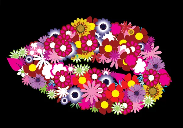 花卉的嘴唇 — 图库矢量图片