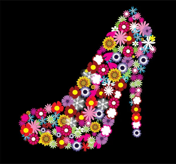 Floral Shoe — Stockvector