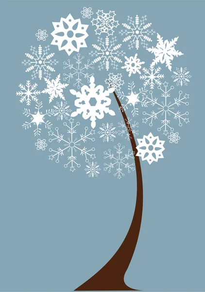 Árbol de nieve — Vector de stock