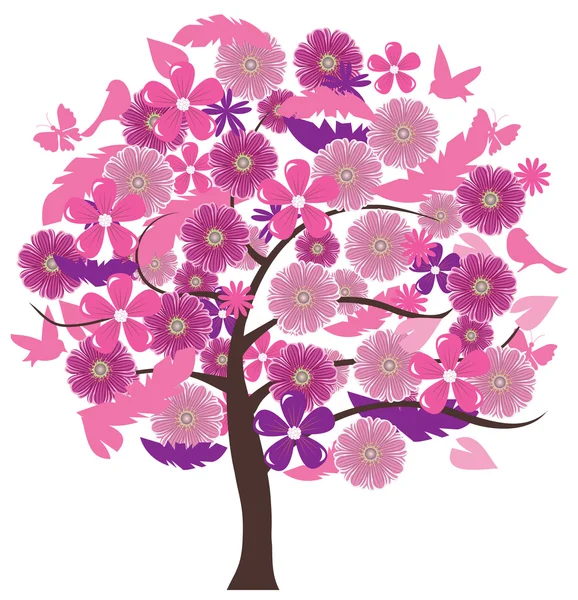 Árvore floral — Vetor de Stock