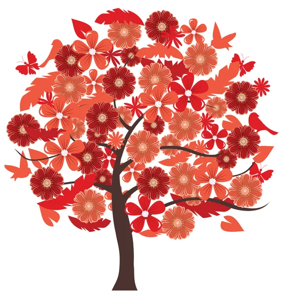 Çiçekli ağaç — Stok Vektör