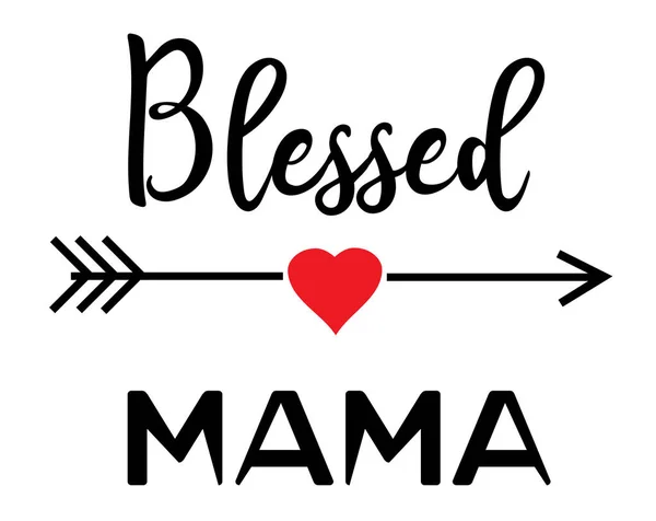 矢印と心を持つ祝福のママのベクトルイラスト — ストックベクタ