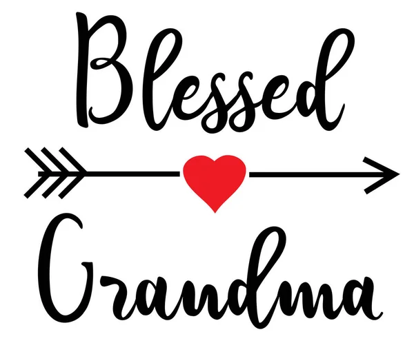 Vector Illustration Blessed Grandma Arrow Heart — Stock Vector