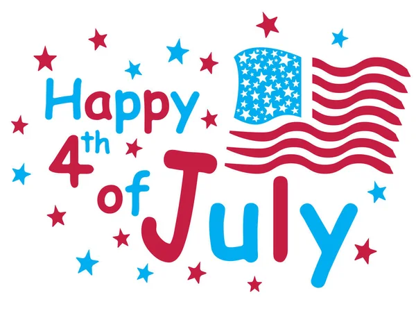 Vector Illustration Happy 4Th July — Stock Vector