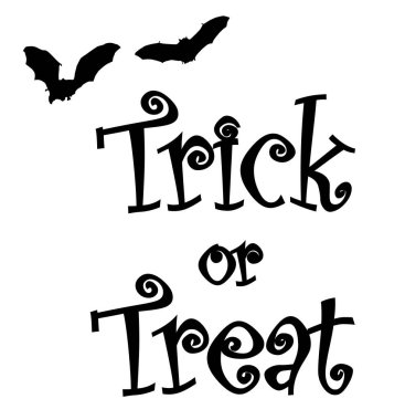 Yarasaların şaka mı şeker mi sorusunun vektör çizimi, Cadılar Bayramı.