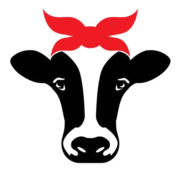 Vector Illustration Cow Red Bandana — Wektor stockowy