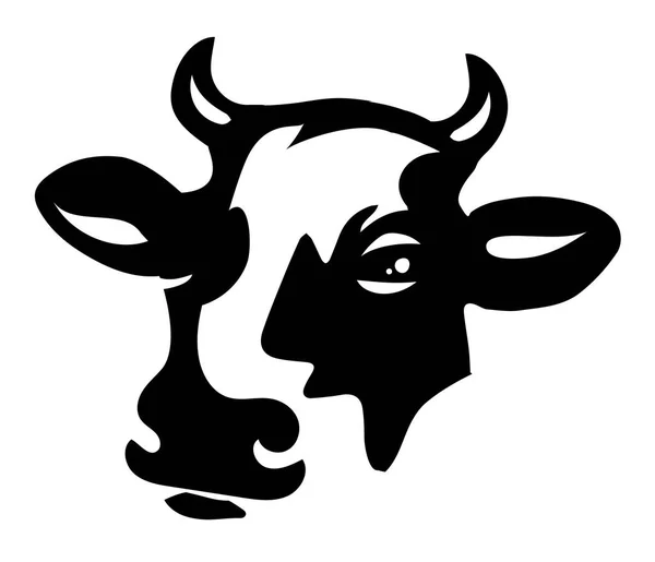Vector Illustration Cow Head Illustrated White Background — Stock vektor