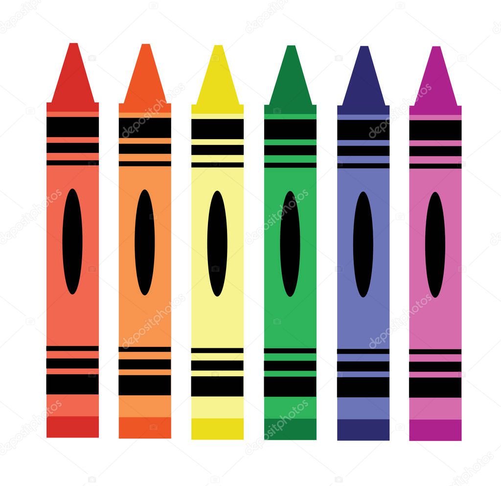 Vector illustration of colored crayons