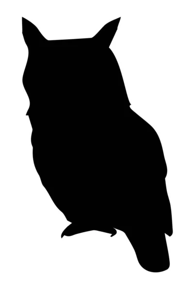 Διανυσματική Απεικόνιση Μιας Σιλουέτας Κουκουβάγιας Πτηνό Ζώο — Διανυσματικό Αρχείο