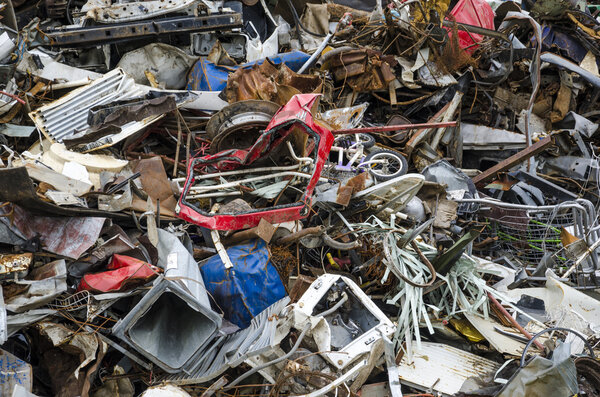 Metal waste pieces ready to be recycled