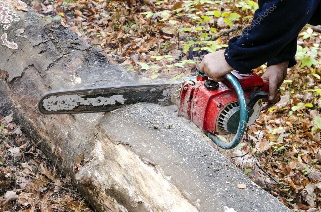 Hands with chainsaw — Stock Photo © Anzemulec 39136027