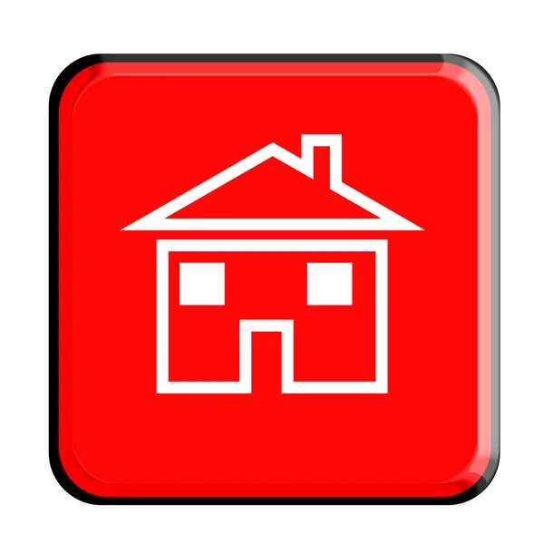 Casa roja 3d icono — Foto de Stock