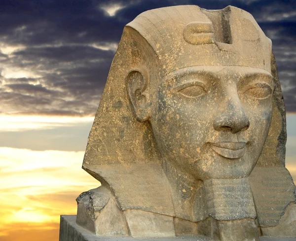 Ramses II i en vidunderlig solnedgang - Stock-foto