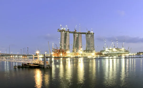 Marina bay sands hotel yapım aşamasında