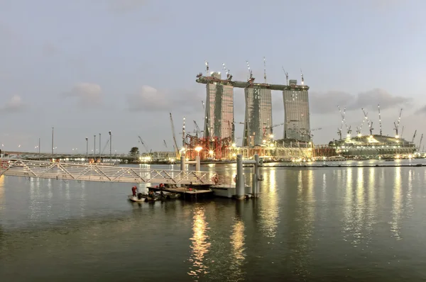 Marina bay sands hotel yapım aşamasında