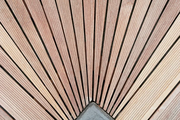 Pannelli in teak come pavimentazione convergente radialmente Fotografia Stock