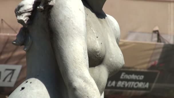 Fonte de Neptuno na Piazza Navona, Roma, Itália — Vídeo de Stock