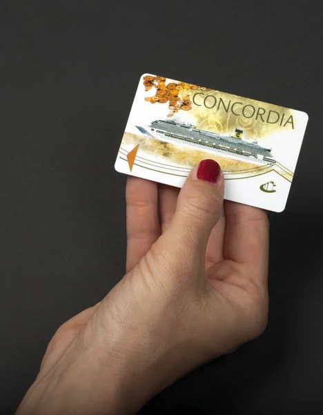 Costa concordia elektroniska pass på en svart bakgrund — Stockfoto