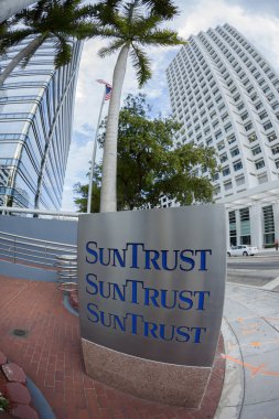 Sun Trust Bank sign, Miami clipart