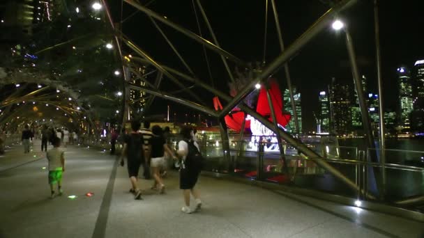 Helix bridge in Singapore — Stock Video