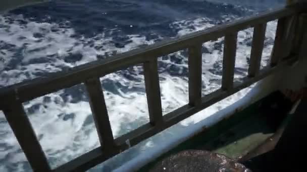 Protective rail of a ship — Stock Video