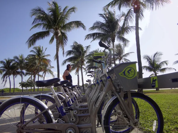 Decobyke bicycles in Miami Stock Picture