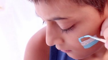 yüz boyama Arjantin bayrağı