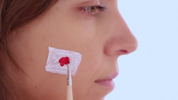 Bandeira de pintura facial do Japão — Vídeo de Stock