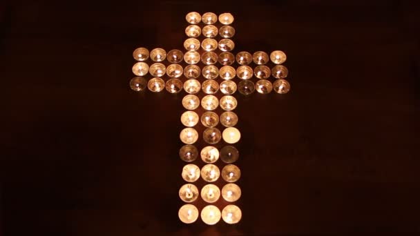 Croce di candele — Video Stock